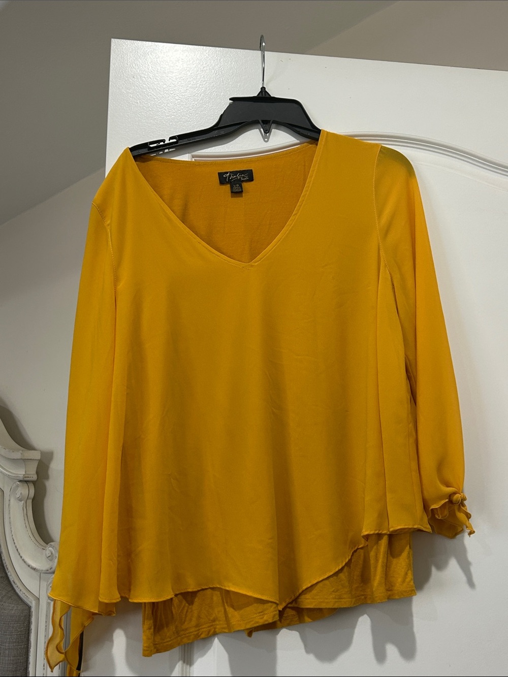 Yellow V-Neck Blouse